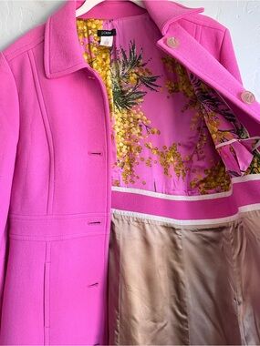 J. Crew Vintage 2005 Classic Preppy Lady Day Pink Wool Blend Pea Coat Women’s 14